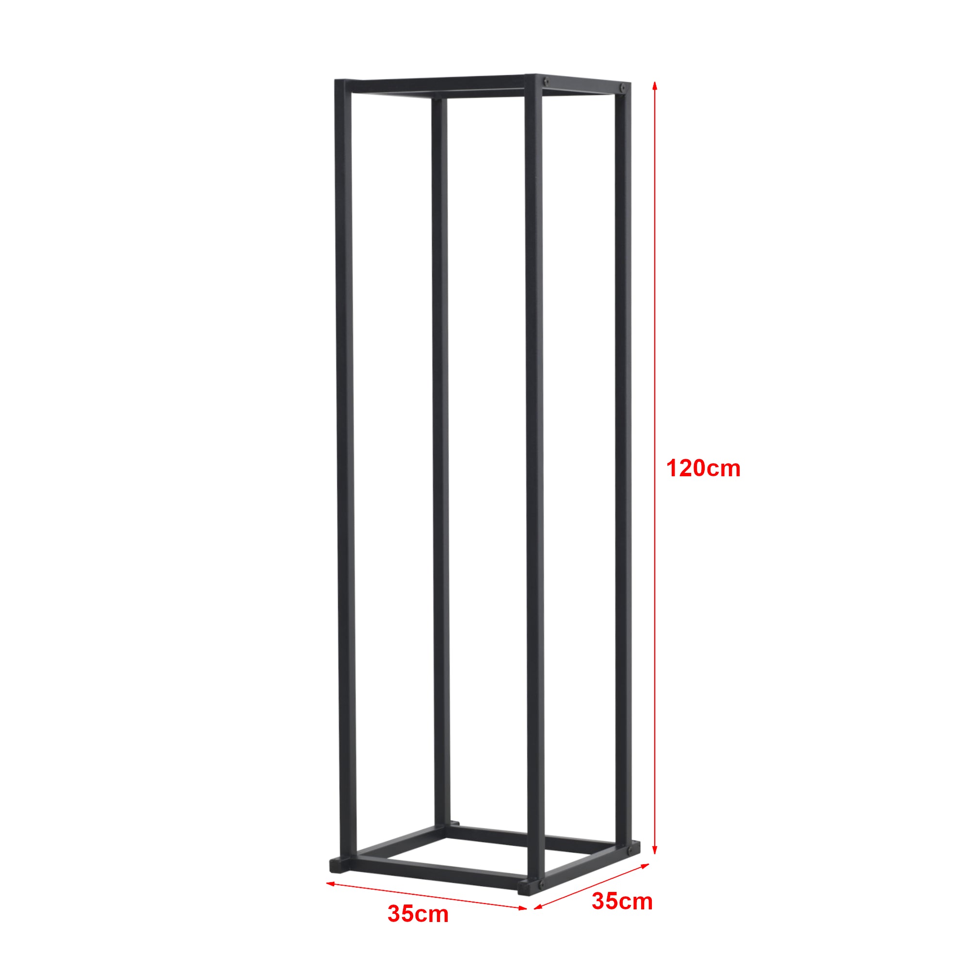 Portalegna per interni esterni portalegna di design in acciaio supporto legna da ardere 35 x 35 x 120 cm nero 03_0006292