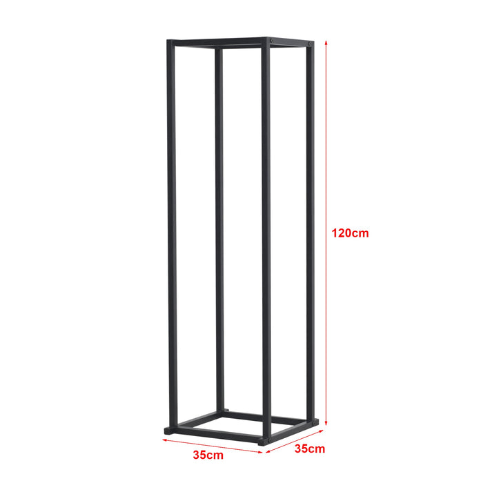 Portalegna per interni esterni portalegna di design in acciaio supporto legna da ardere 35 x 35 x 120 cm nero 03_0006292