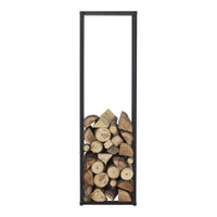 Portalegna 'Tibro' (LxPxA) 35 x 35 x 120 cm Deposito in Acciaio per Legna da Ardere Supporto per Tronchi da Legnaia -