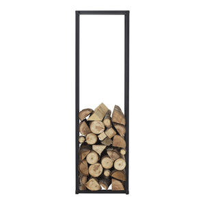 Portalegna 'Tibro' (LxPxA) 35 x 35 x 120 cm Deposito in Acciaio per Legna da Ardere Supporto per Tronchi da Legnaia -