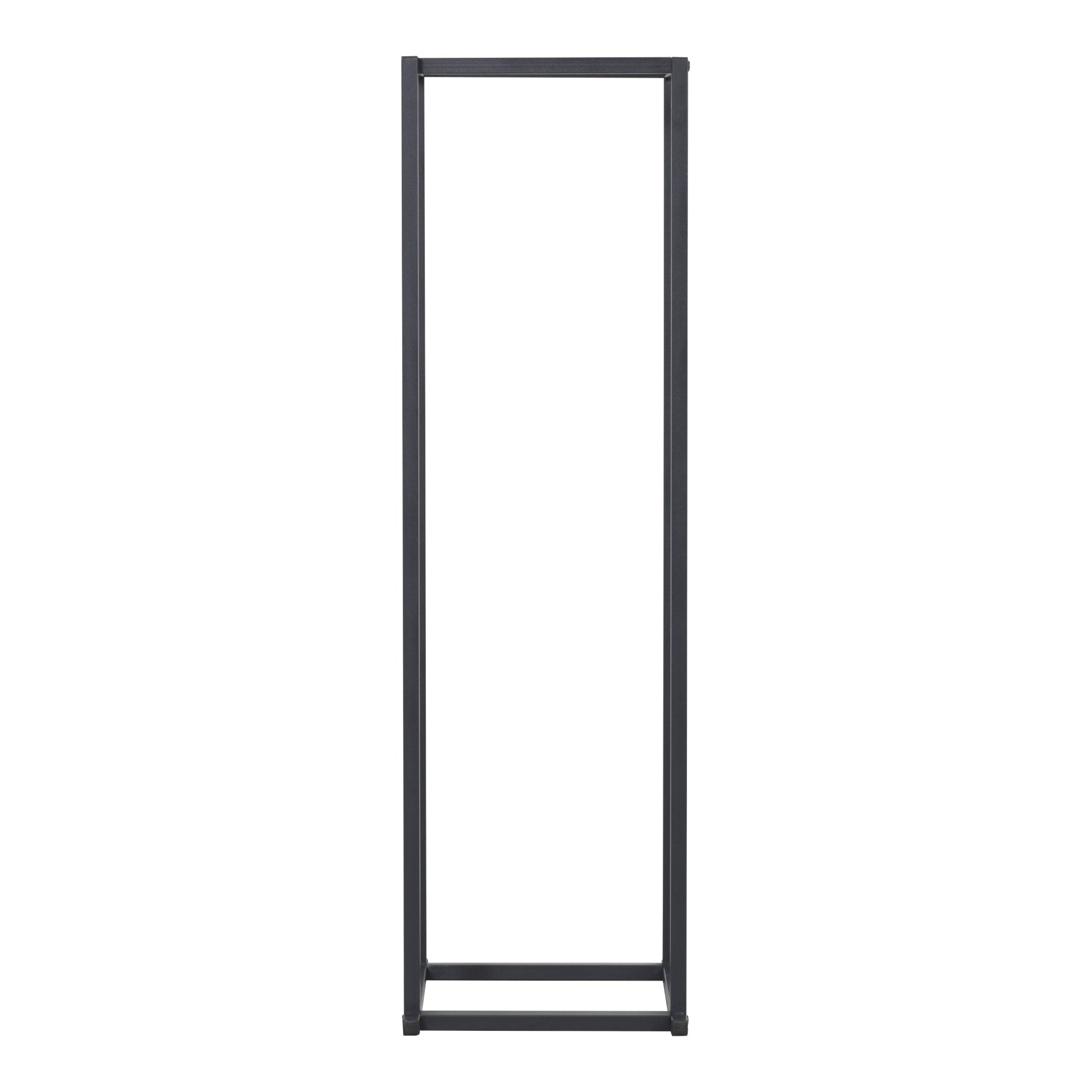 Portalegna per interni esterni portalegna di design in acciaio supporto legna da ardere 35 x 35 x 120 cm nero 03_0006292