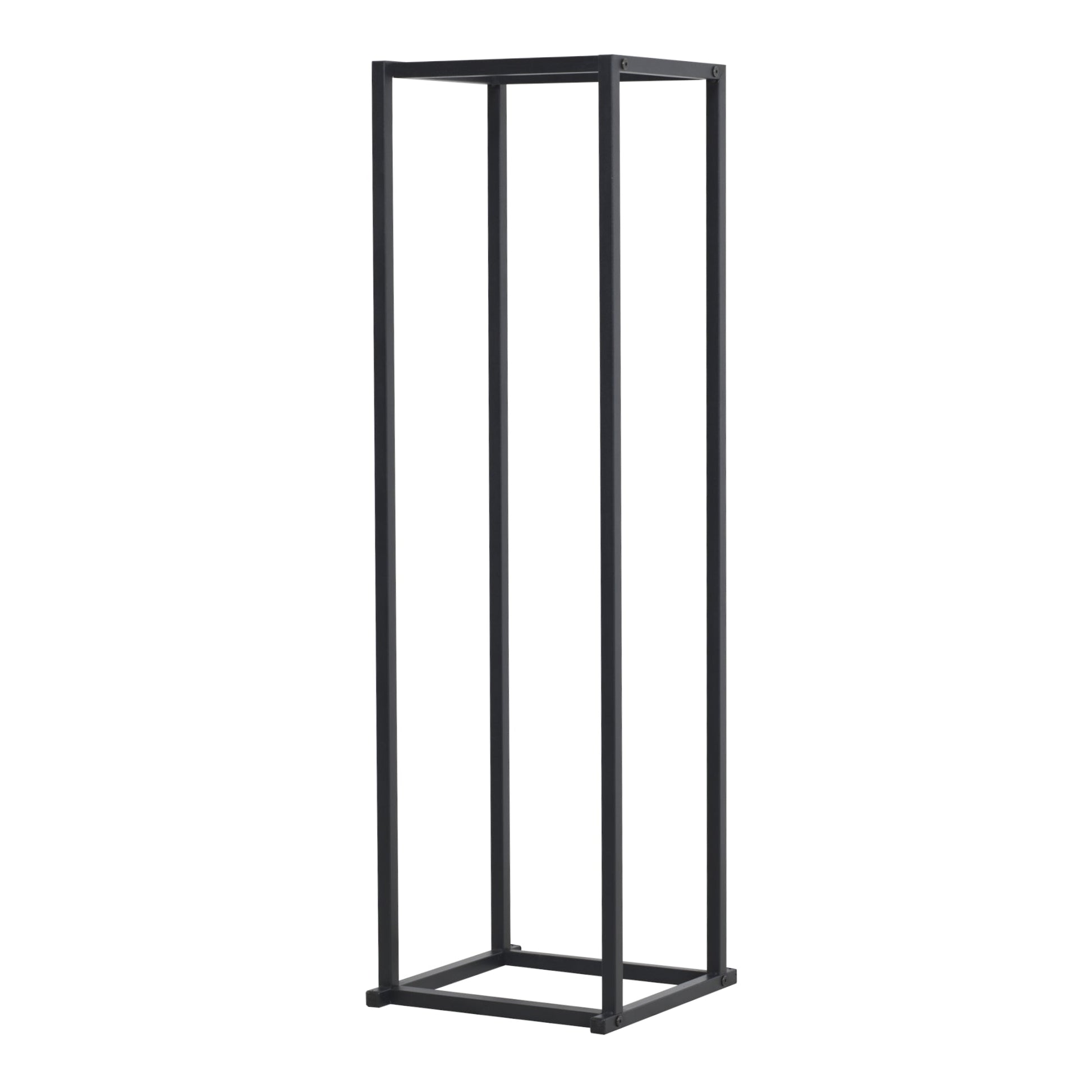 Portalegna per interni esterni portalegna di design in acciaio supporto legna da ardere 35 x 35 x 120 cm nero 03_0006292