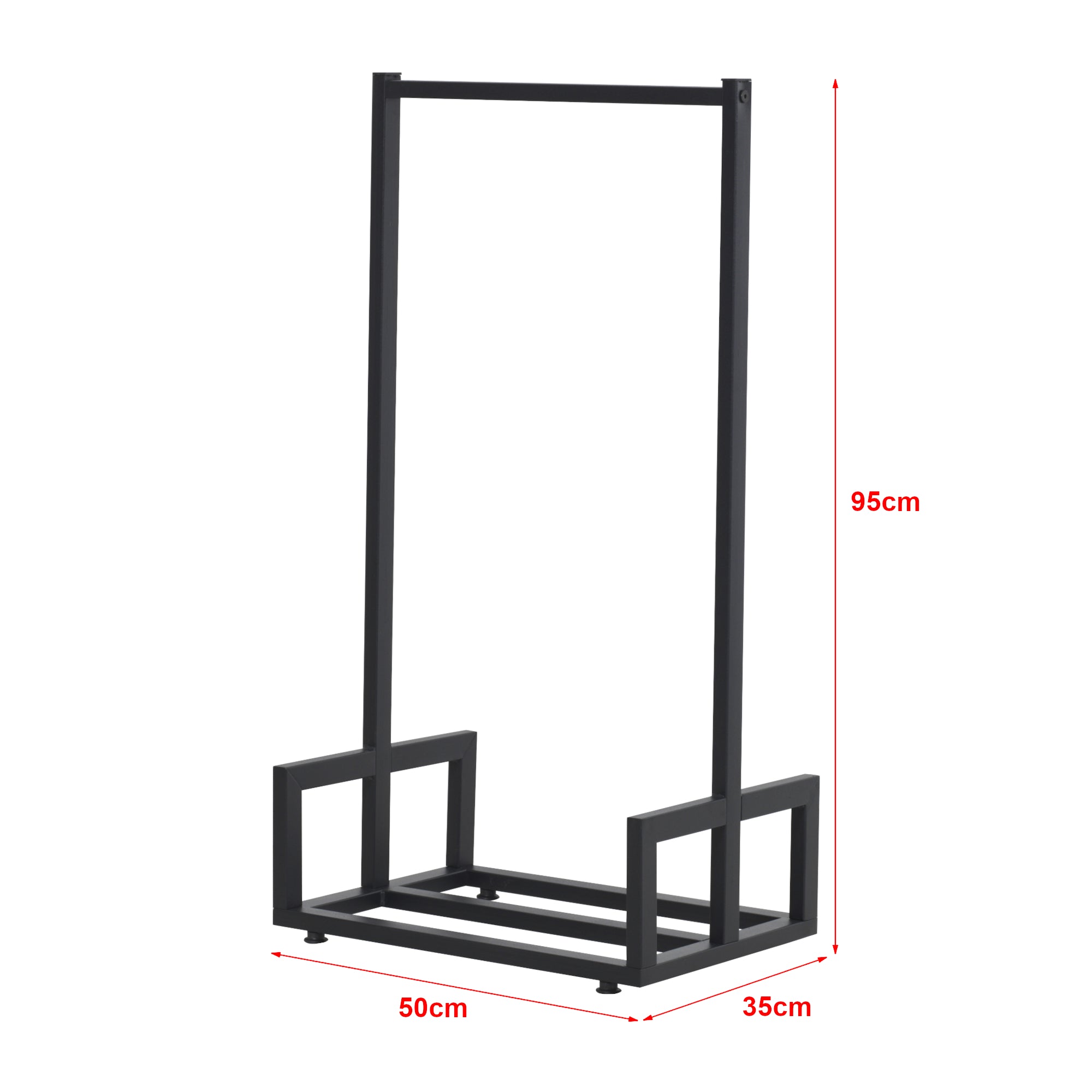 Portalegna 'Thisted' Deposito in Acciaio per Legna da Ardere Supporto per Tronchi da Legnaia - Nero [en.casa]