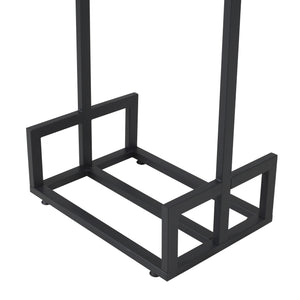 Portalegna 'Thisted' Deposito in Acciaio per Legna da Ardere Supporto per Tronchi da Legnaia - Nero [en.casa]