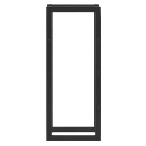 Robusta rastrelliera per legna solida portalegna porta legna da ardere stoccaggio efficiente per interni esterni in acciaio laccato 40 x 100 x 25 cm nero 03_0005956
