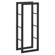 Robusta rastrelliera per legna solida portalegna porta legna da ardere stoccaggio efficiente per interni esterni in acciaio laccato 40 x 100 x 25 cm nero 03_0005956