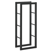 Robusta rastrelliera per legna solida portalegna porta legna da ardere stoccaggio efficiente per interni esterni in acciaio laccato 40 x 100 x 25 cm nero 03_0005956