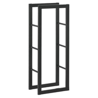 Portalegna 'Täby' (LxPxA) 40 x 25 x 100 cm Deposito per Legna da Ardere Supporto Tronchi Scaffale in Acciaio da Legnaia