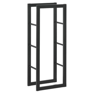 Portalegna 'Täby' (LxPxA) 40 x 25 x 100 cm Deposito per Legna da Ardere Supporto Tronchi Scaffale in Acciaio da Legnaia