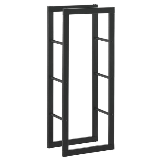 [en.casa] Legnaia 40 x 100 x 25 cm Portalegna, telaio per accatastare legna Acciaio nero