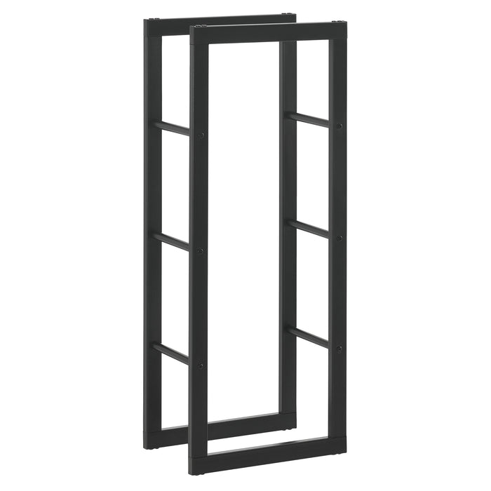 [en.casa] Legnaia 40 x 100 x 25 cm Portalegna, telaio per accatastare legna Acciaio nero