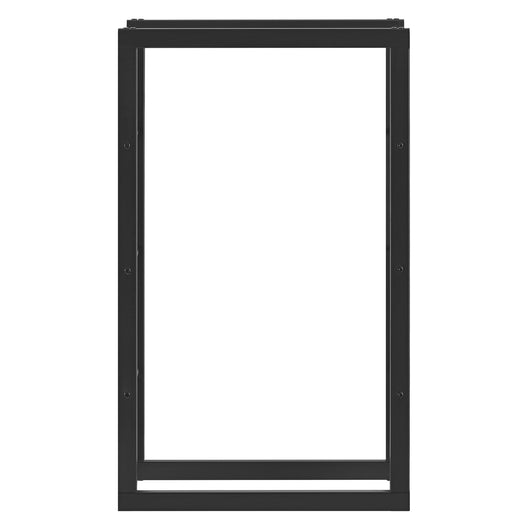 Robusta rastrelliera per legna solida portalegna porta legna da ardere stoccaggio efficiente per interni esterni in acciaio laccato 60 x 100 x 25 cm nero 03_0005962