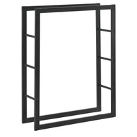 Robusta rastrelliera porta legna solida porta legna da ardere stoccaggio efficiente per interni esterni acciaio laccato 80 x 100 x 25 cm nero 03_0005966