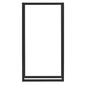 Robusta rastrelliera porta legna solida porta legna da ardere stoccaggio efficiente per interni esterni acciaio laccato 80 x 150 x 25 cm nero 03_0005969