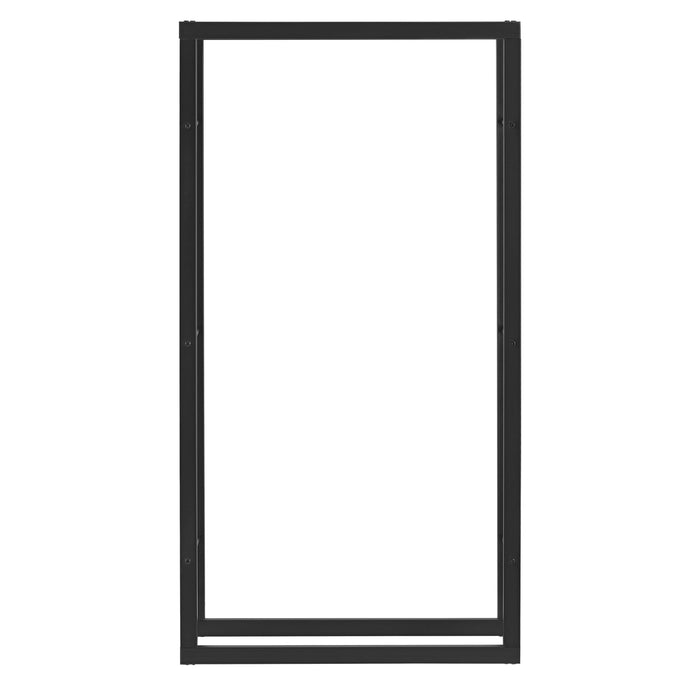 Robusta rastrelliera porta legna solida porta legna da ardere stoccaggio efficiente per interni esterni acciaio laccato 80 x 150 x 25 cm nero 03_0005969