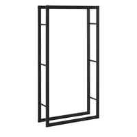 Robusta rastrelliera porta legna solida porta legna da ardere stoccaggio efficiente per interni esterni acciaio laccato 80 x 150 x 25 cm nero 03_0005969