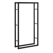 Portalegna per interni esterni design portalegna porta legna da ardere in acciaio laccato nero 75 x 150 x 25 cm 03_0006287