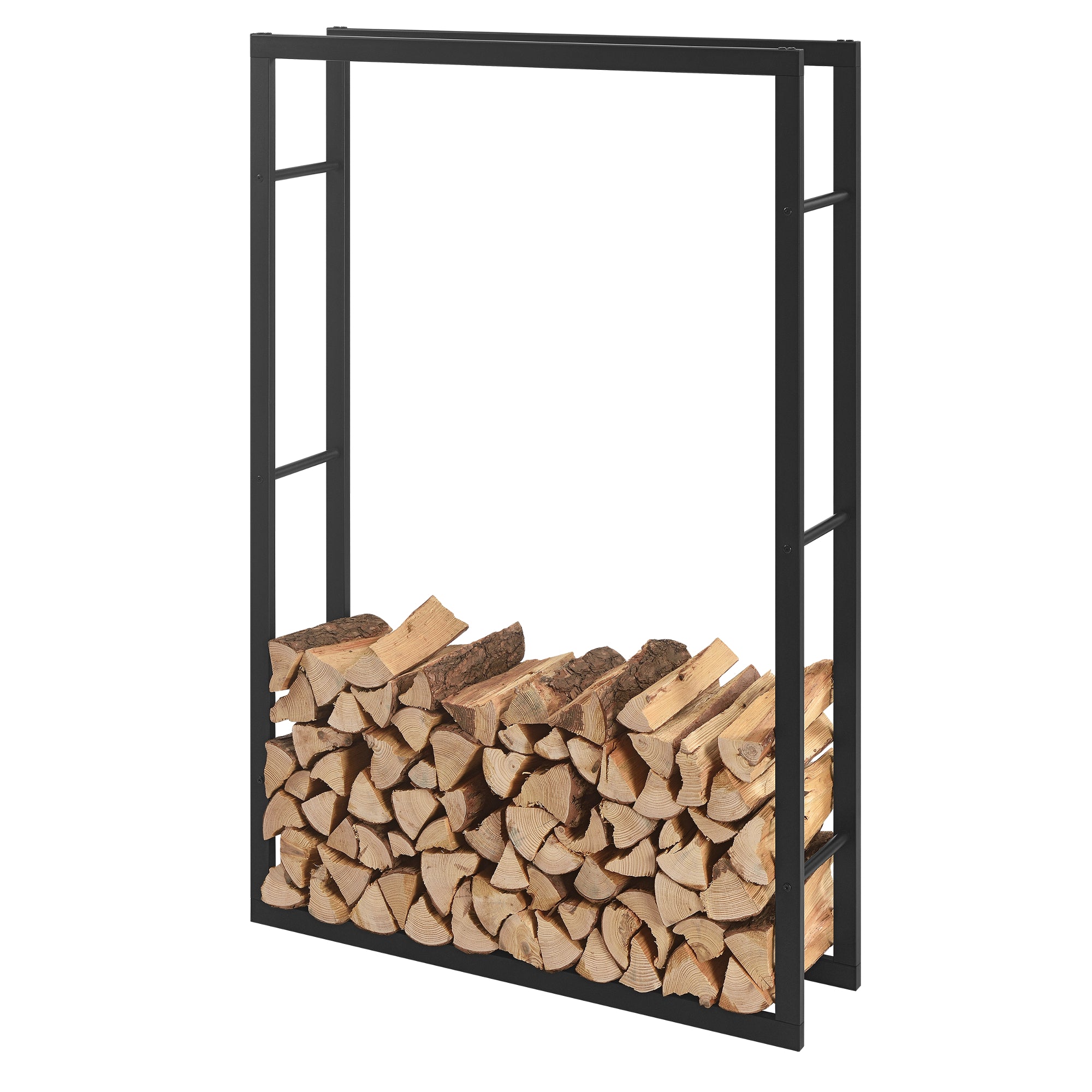 Portalegna 'Täby' (LxPxA) 100 x 25 x 150 cm Deposito per Legna da Ardere Supporto Tronchi Scaffale in Acciaio da Legnaia