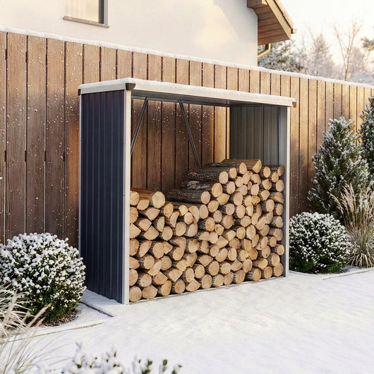 Portalegna Kalmar da Esterno con Tettuccio 156 x 80 x 152 cm Antracite casa.pro