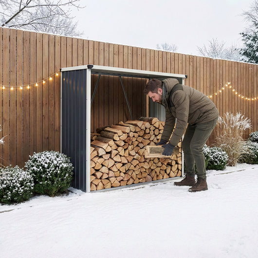 Portalegna Kalmar da Esterno con Tettuccio 156 x 80 x 152 cm Antracite casa.pro