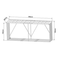 Portalegna Kalmar da Esterno con Tettuccio 352 x 80 x 152 cm Antracite casa.pro
