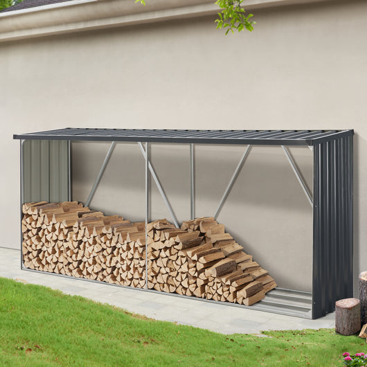 Portalegna Kalmar da Esterno con Tettuccio 352 x 80 x 152 cm Antracite casa.pro