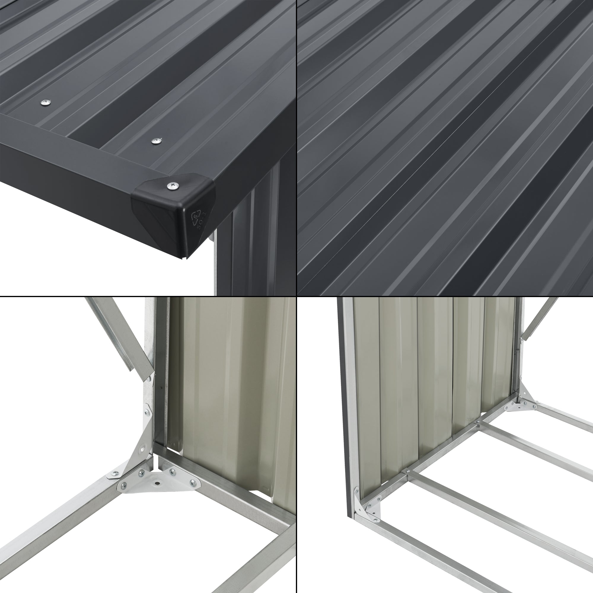 Portalegna Kalmar da Esterno con Tettuccio 352 x 80 x 152 cm Antracite casa.pro