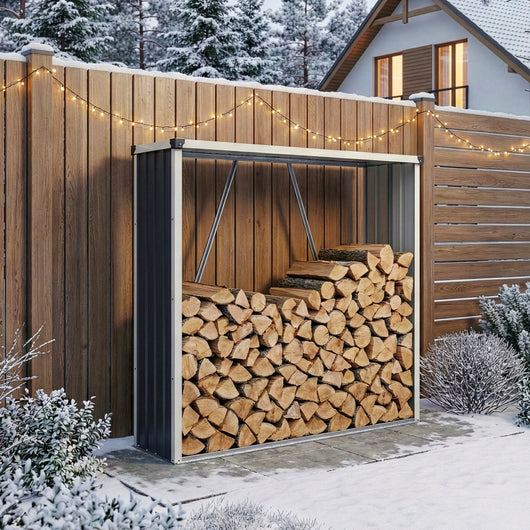 Portalegna Kalmar da Esterno con Tettuccio 155 x 45 x 157 cm Antracite casa.pro