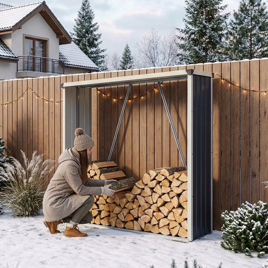 Portalegna Kalmar da Esterno con Tettuccio 155 x 45 x 157 cm Antracite casa.pro