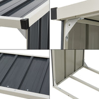 Deposito legna casetta da giardino coperta con telo protettivo 155 x 45 x 157 cm porta legna deposito legna coperto antracite 03_0008840