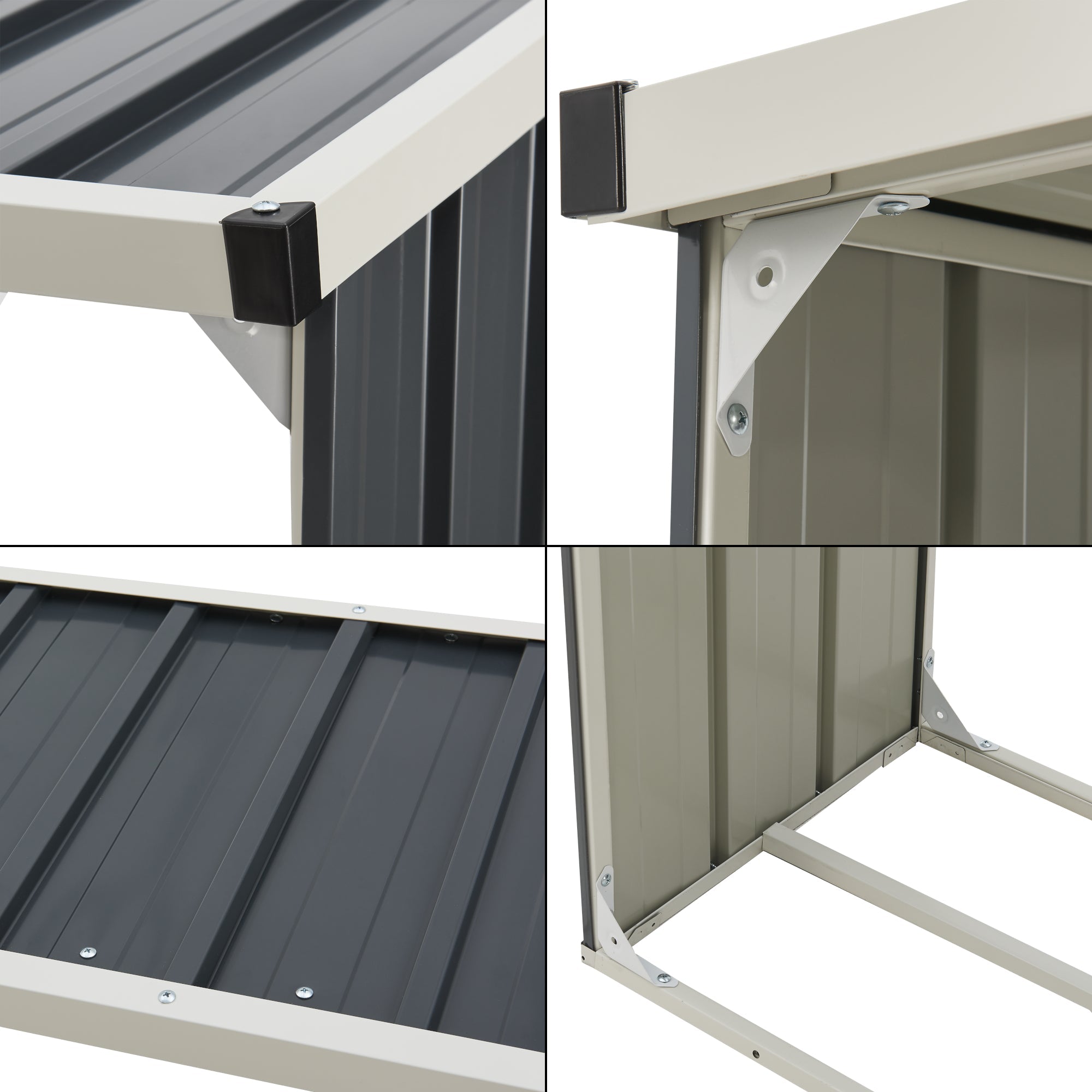 Deposito legna casetta da giardino coperta con telo protettivo 155 x 45 x 157 cm porta legna deposito legna coperto antracite 03_0008840