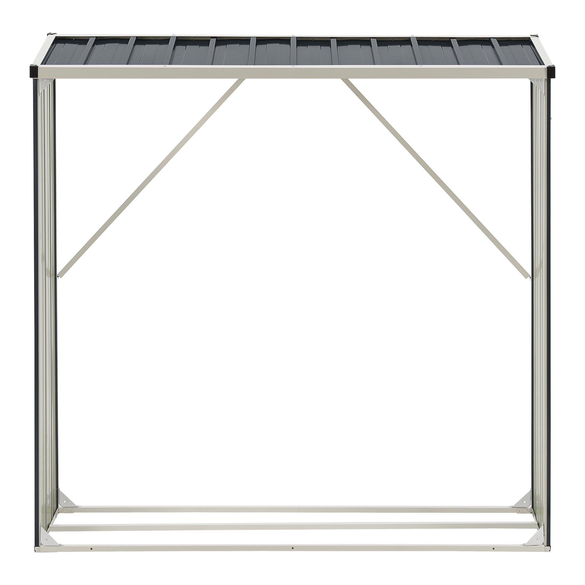 Deposito legna casetta da giardino coperta con telo protettivo 155 x 45 x 157 cm porta legna deposito legna coperto antracite 03_0008840