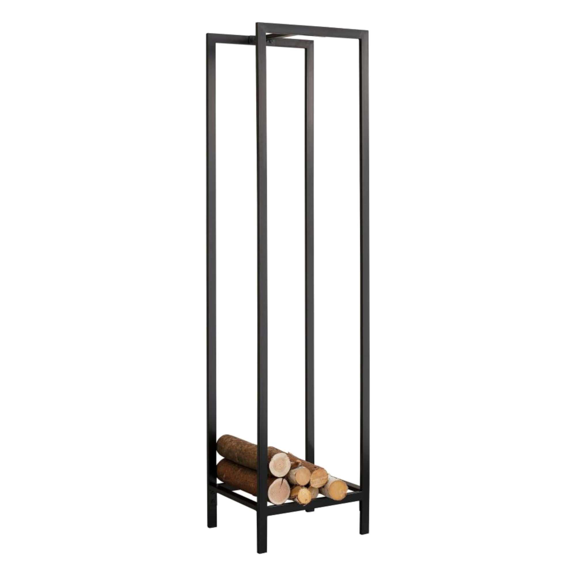 Portalegna per interni/esterni portalegna di design porta legna da ardere supporto per interni/esterni 140 x 35 x 35 cm nero 03_0006289