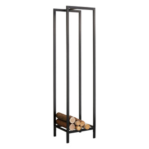 Portalegna per interni/esterni portalegna di design porta legna da ardere supporto per interni/esterni 140 x 35 x 35 cm nero 03_0006289