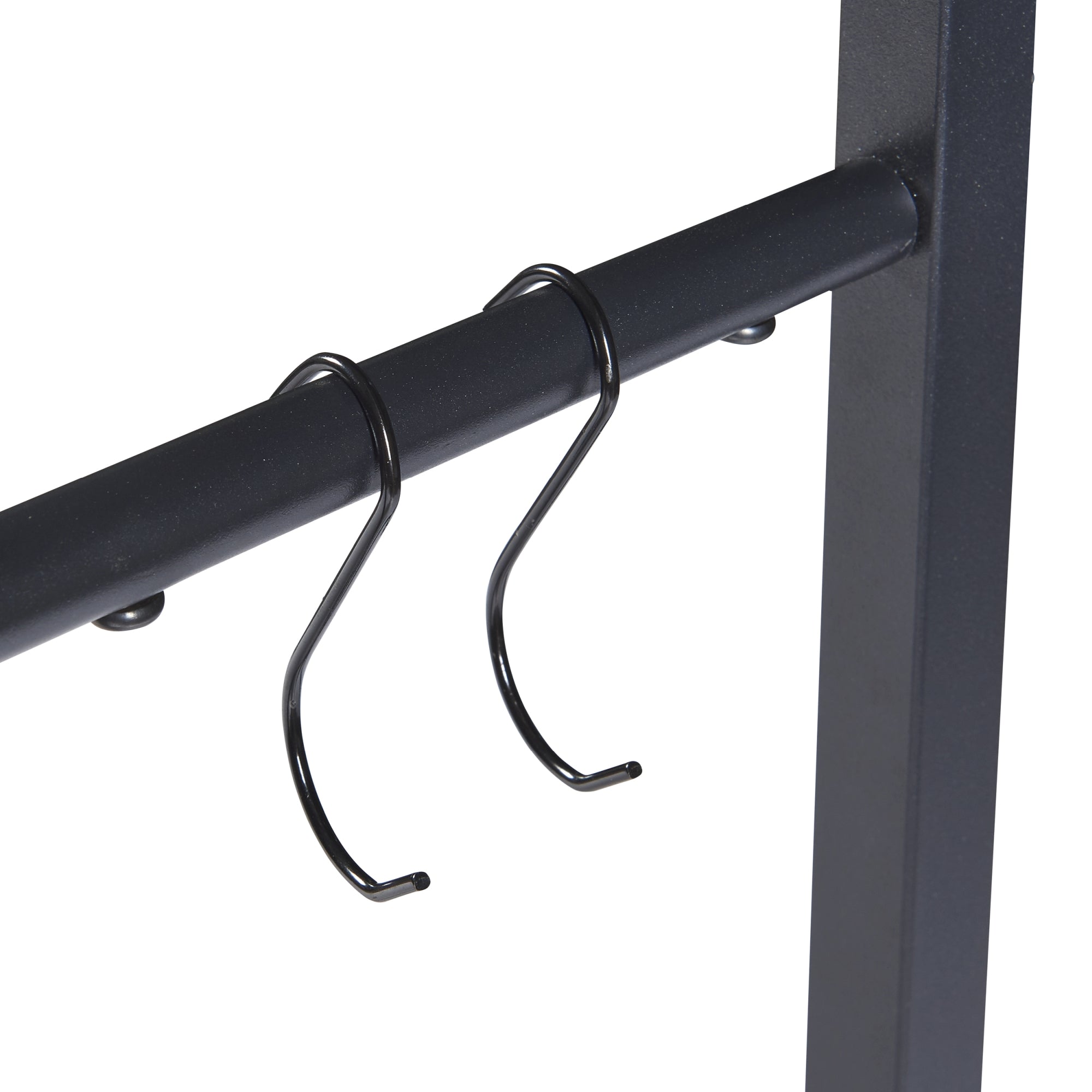 Portalegna Kasan Struttura Regolabile 100-150 cm / 40-65 cm Acciaio Nero [en.casa]