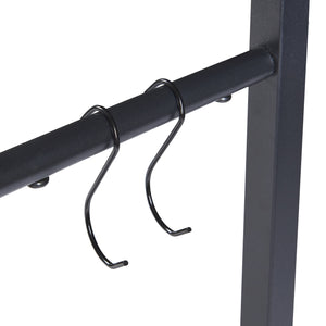 Portalegna Kasan Struttura Regolabile 100-150 cm / 40-65 cm Acciaio Nero [en.casa]