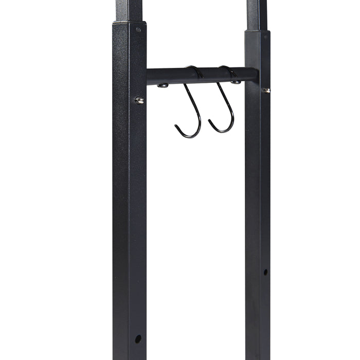 Portalegna Kasan Struttura Regolabile 100-150 cm / 40-65 cm Acciaio Nero [en.casa]