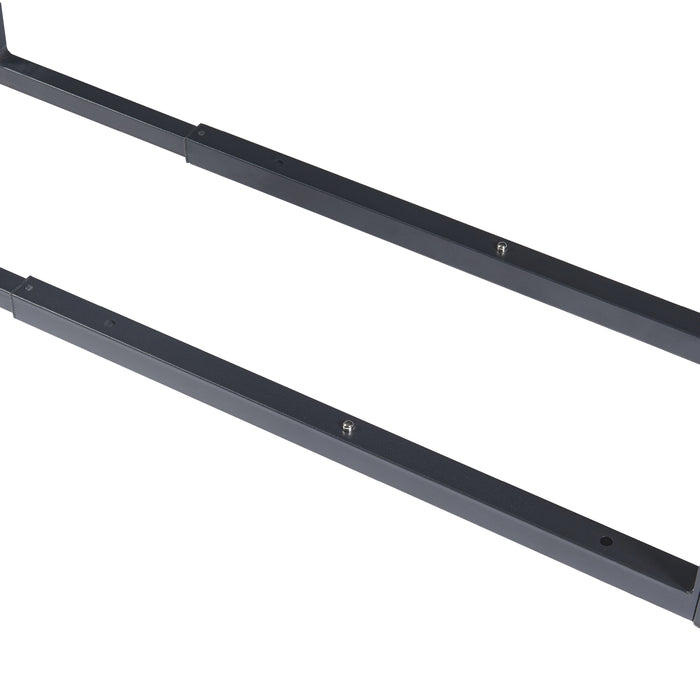 Portalegna Kasan Struttura Regolabile 100-150 cm / 40-65 cm Acciaio Nero [en.casa]