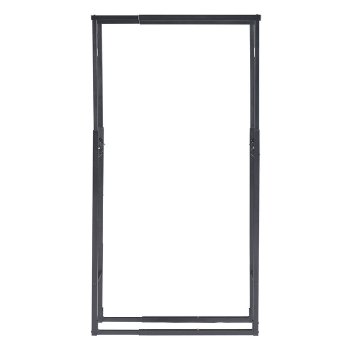 Portalegna Kasan Struttura Regolabile 100-150 cm / 40-65 cm Acciaio Nero [en.casa]