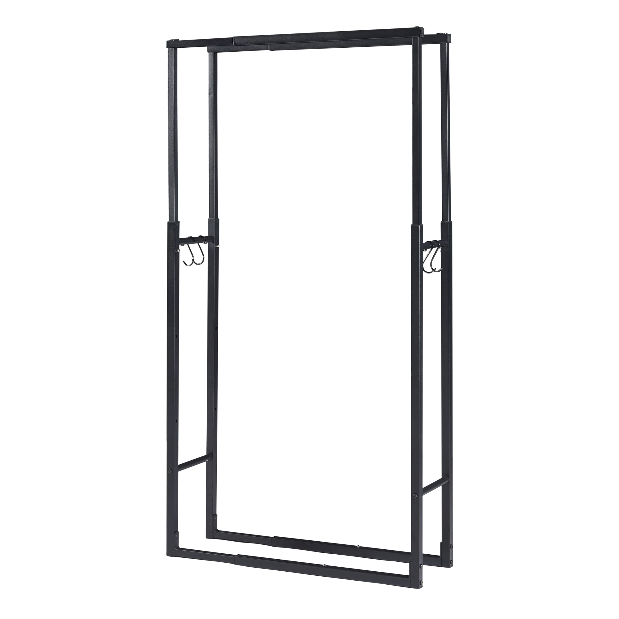 Portalegna Kasan Struttura Regolabile 100-150 cm / 40-65 cm Acciaio Nero [en.casa]