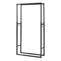 Portalegna Kasan Struttura Regolabile 100-150 cm / 40-65 cm Acciaio Nero [en.casa]