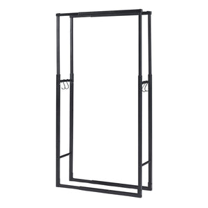 Portalegna Kasan Struttura Regolabile 100-150 cm / 40-65 cm Acciaio Nero [en.casa]