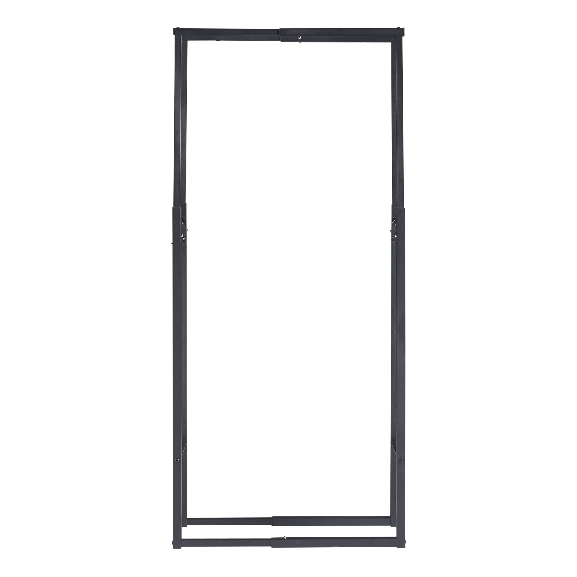 Portalegna Kasan Struttura Regolabile 100-150 cm / 60-100 cm Acciaio Nero [en.casa]
