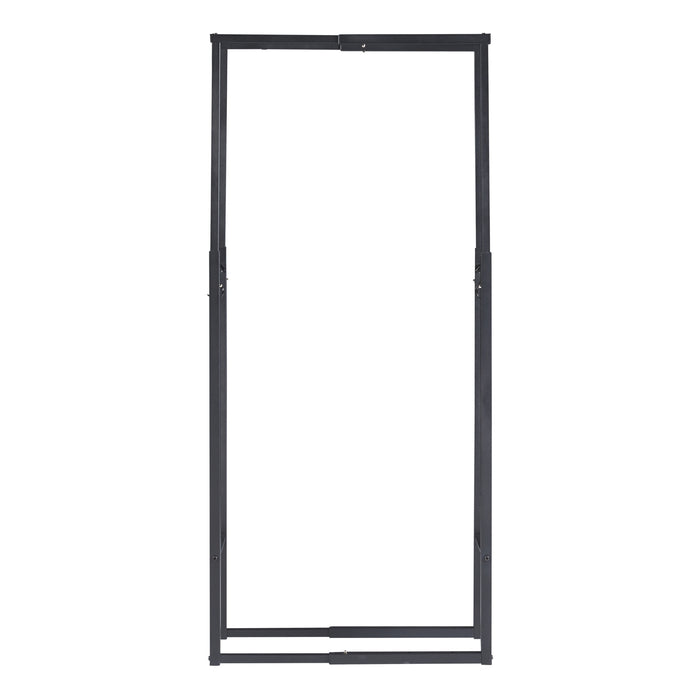 Portalegna Kasan Struttura Regolabile 100-150 cm / 60-100 cm Acciaio Nero [en.casa]
