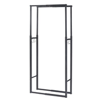 Portalegna Kasan Struttura Regolabile 100-150 cm / 60-100 cm Acciaio Nero [en.casa]