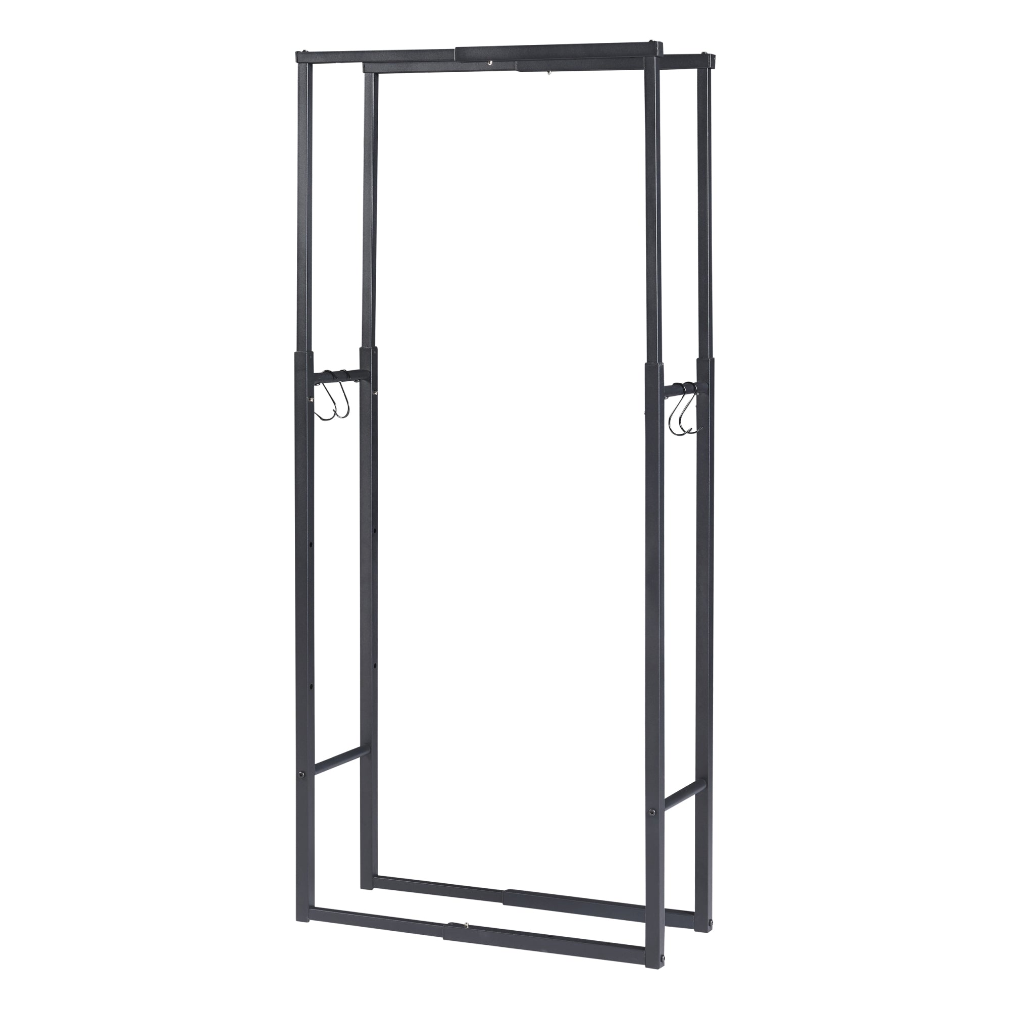 Portalegna Kasan Struttura Regolabile 100-150 cm / 60-100 cm Acciaio Nero [en.casa]