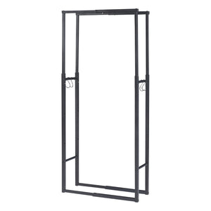Portalegna Kasan Struttura Regolabile 100-150 cm / 60-100 cm Acciaio Nero [en.casa]
