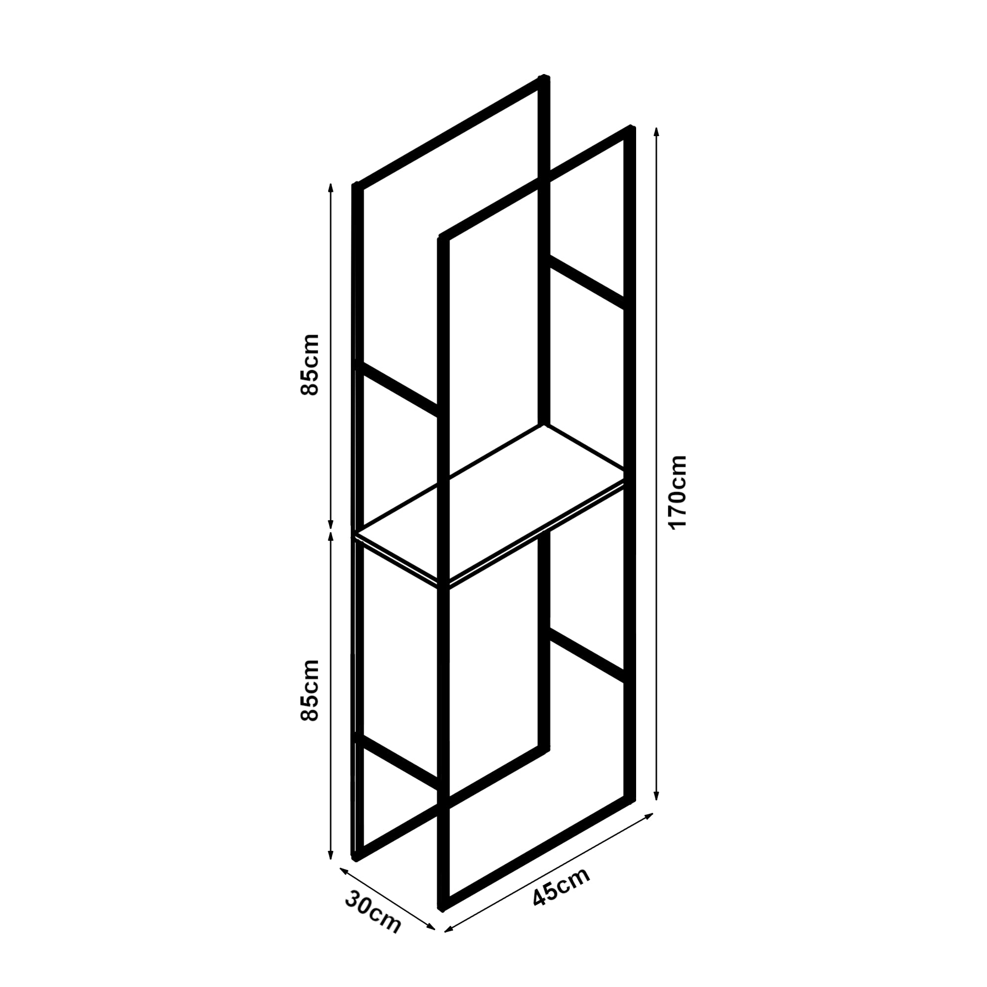 Mobile Portalegna Ulvila per Camino 170 x 45 x 30 cm Nero [en.casa]