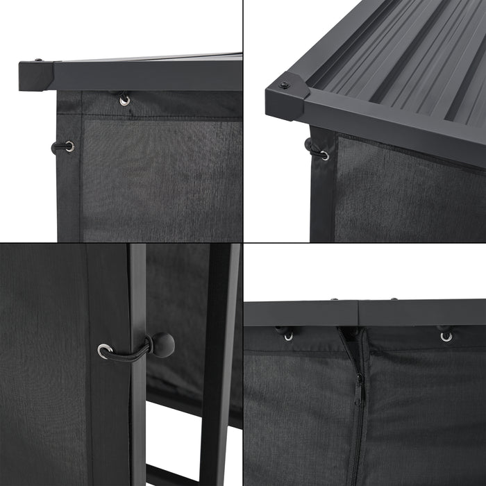 Portalegna da Esterno Yakutat Legnaia con Telo Protettivo e Tettuccio 145x143x70 cm casa.pro