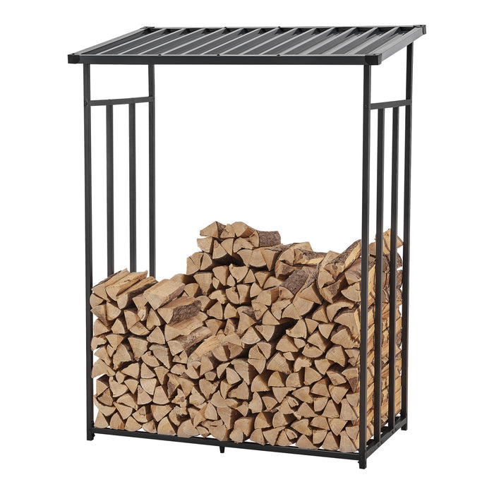 Portalegna da Esterno Yakutat Legnaia con Telo Protettivo e Tettuccio 185x130x70 cm casa.pro